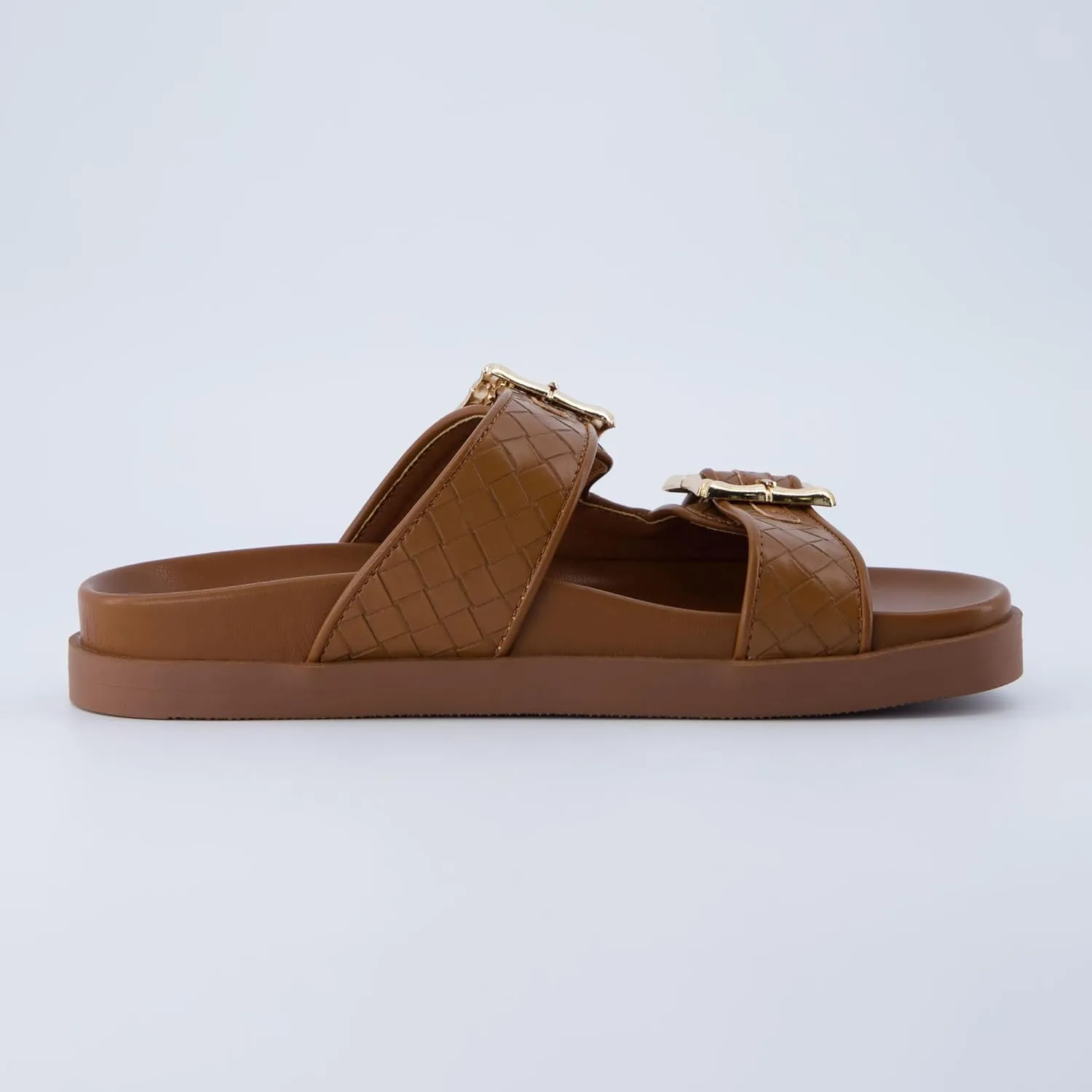 CUSHIONAIRE Loft Women's Quilted Slide Sandal With Cushioned Footbed and Adjustable Buckles