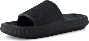 CUSHIONAIRE Men's Feather cloud recovery pool slide with  Comfort