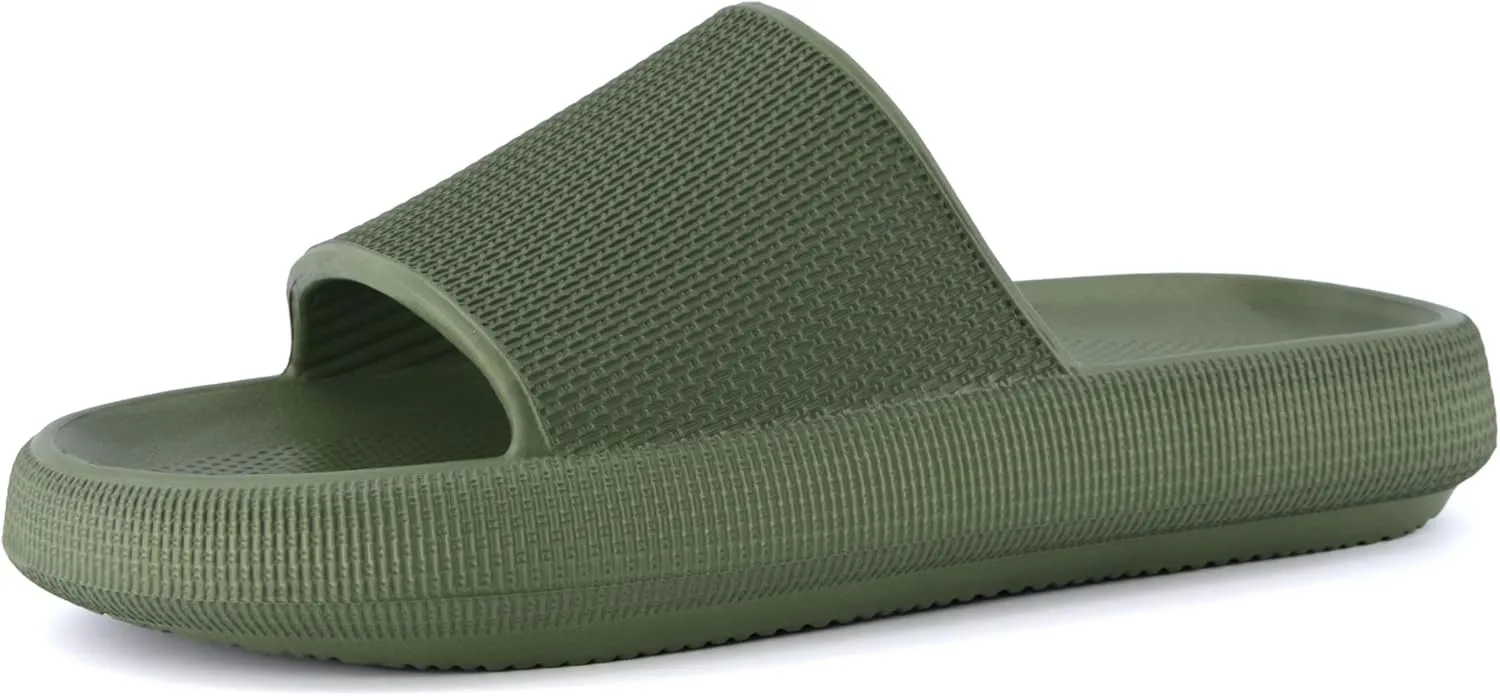 CUSHIONAIRE Men's Feather cloud recovery pool slide with  Comfort