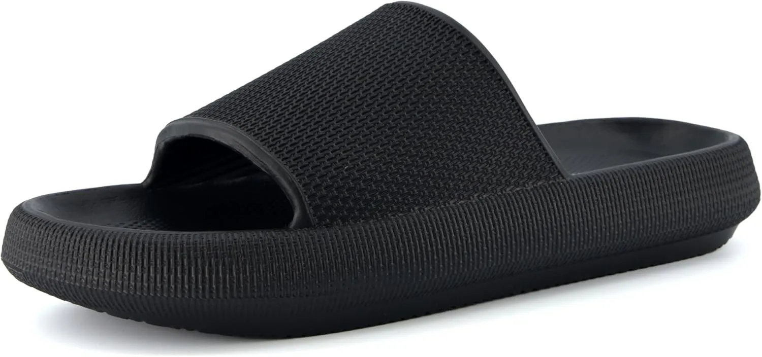 CUSHIONAIRE Men's Feather cloud recovery pool slide with  Comfort