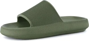 CUSHIONAIRE Men's Feather cloud recovery pool slide with  Comfort