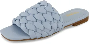 CUSHIONAIRE Women's Aramis woven slide sandal  Memory Foam, Wide Widths Available