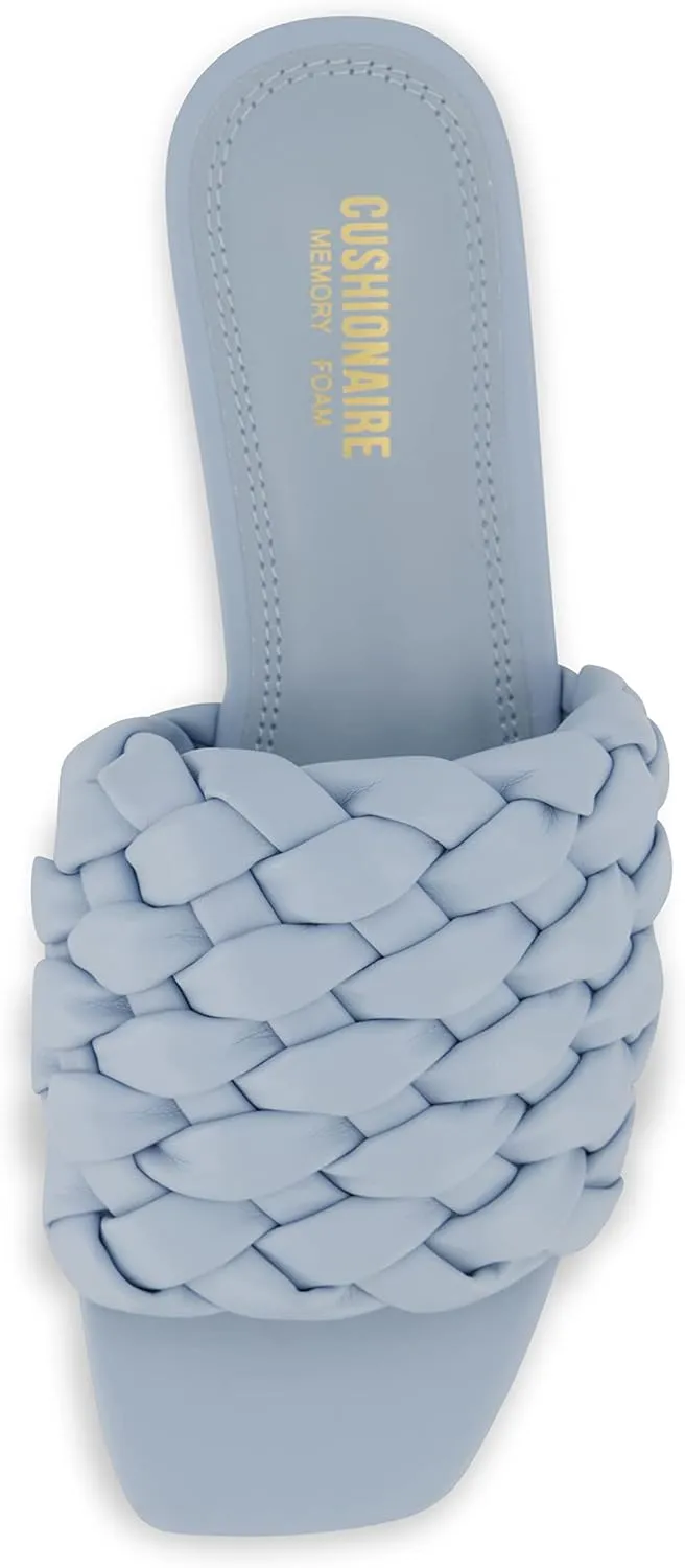 CUSHIONAIRE Women's Aramis woven slide sandal  Memory Foam, Wide Widths Available