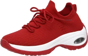 CUSHIONAIRE Women's Blaze Stretch Knit Slip on lace Sneaker  Memory Foam & LiteSole Technology