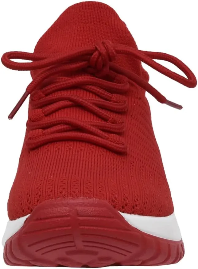 CUSHIONAIRE Women's Blaze Stretch Knit Slip on lace Sneaker  Memory Foam & LiteSole Technology