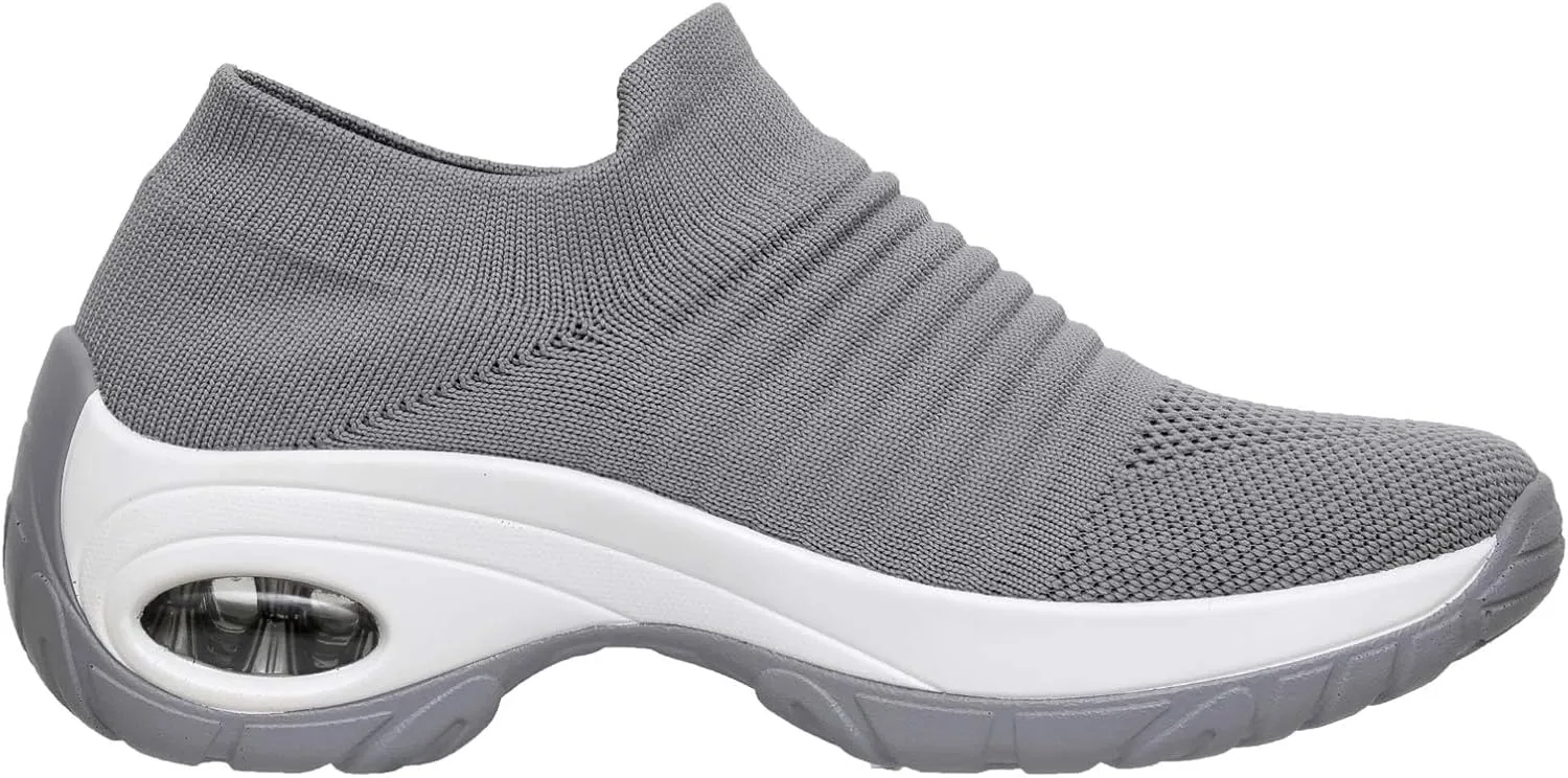 CUSHIONAIRE Women's Breeze Stretch Knit Slip on Sneaker  Memory Foam & LiteSole Technology