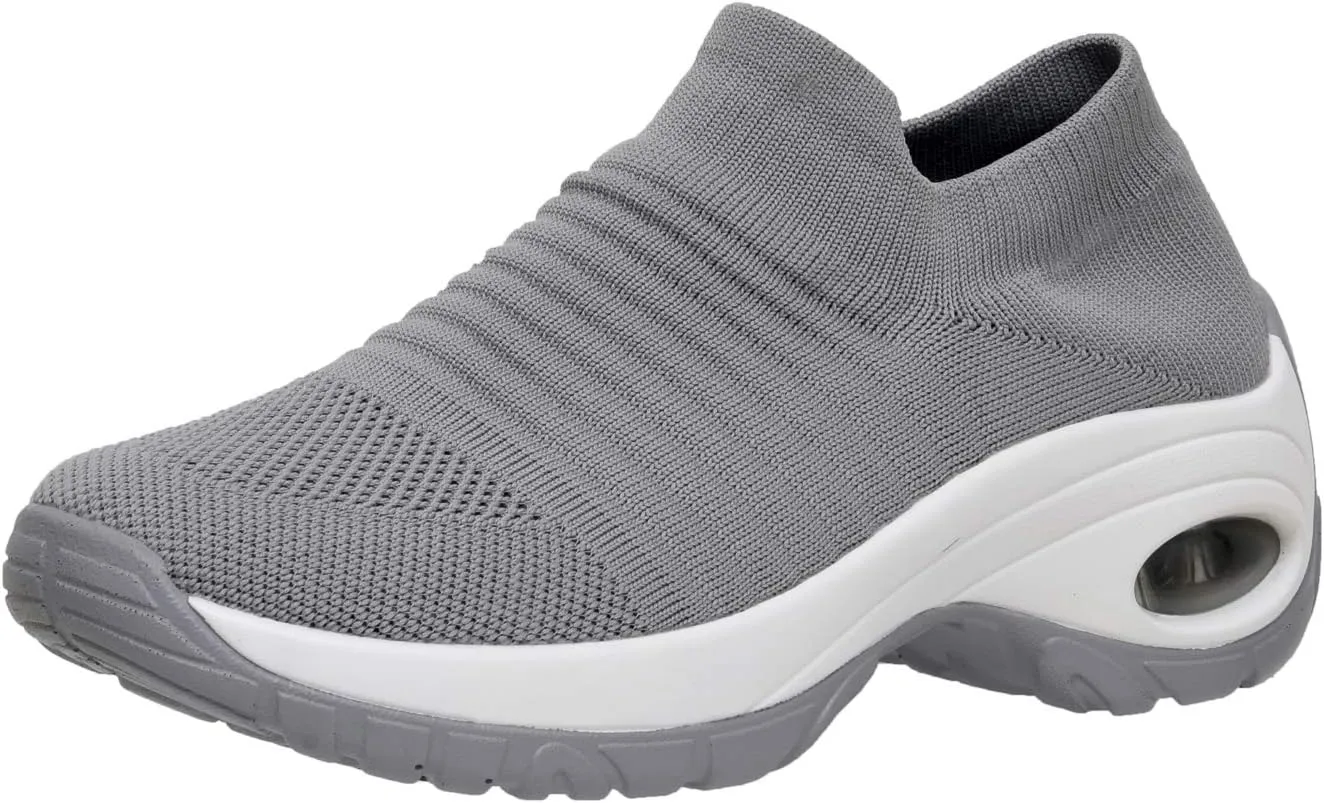 CUSHIONAIRE Women's Breeze Stretch Knit Slip on Sneaker  Memory Foam & LiteSole Technology