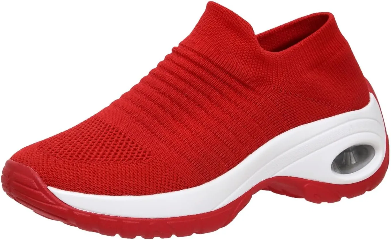 CUSHIONAIRE Women's Breeze Stretch Knit Slip on Sneaker  Memory Foam & LiteSole Technology