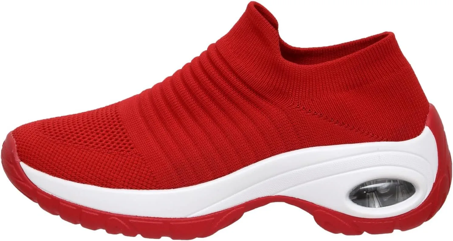 CUSHIONAIRE Women's Breeze Stretch Knit Slip on Sneaker  Memory Foam & LiteSole Technology
