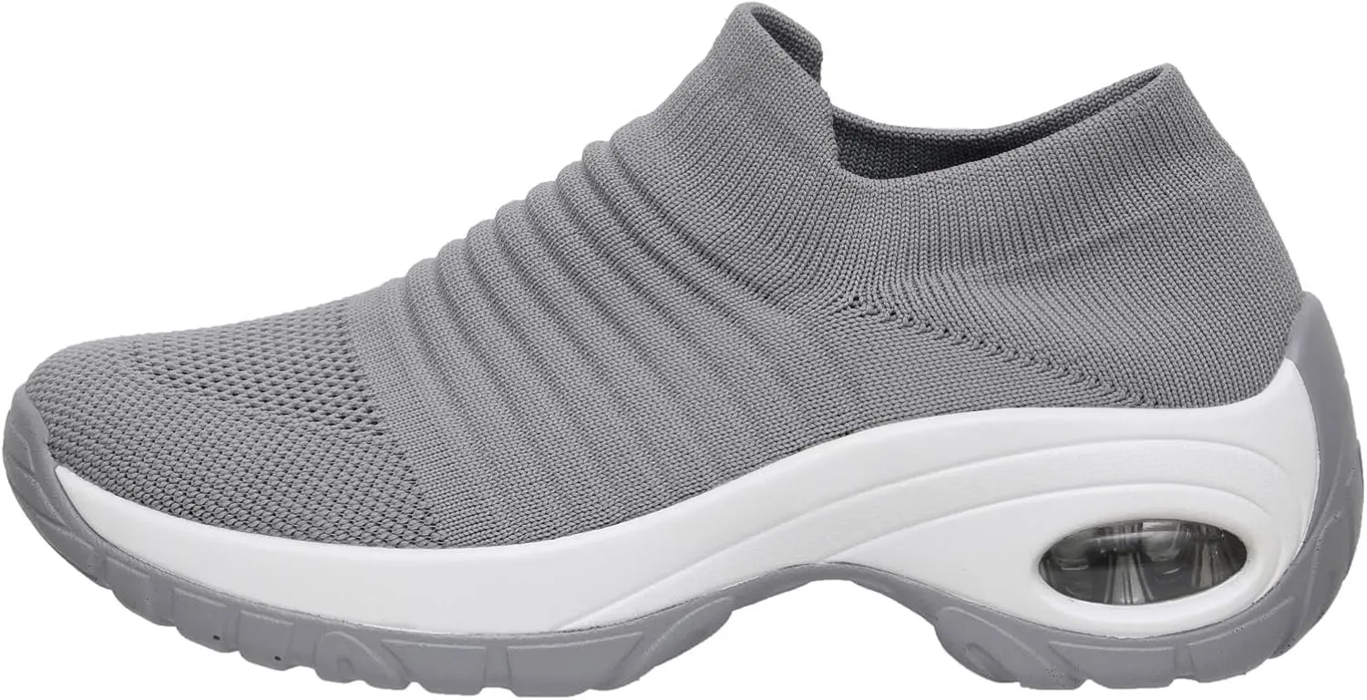 CUSHIONAIRE Women's Breeze Stretch Knit Slip on Sneaker  Memory Foam & LiteSole Technology