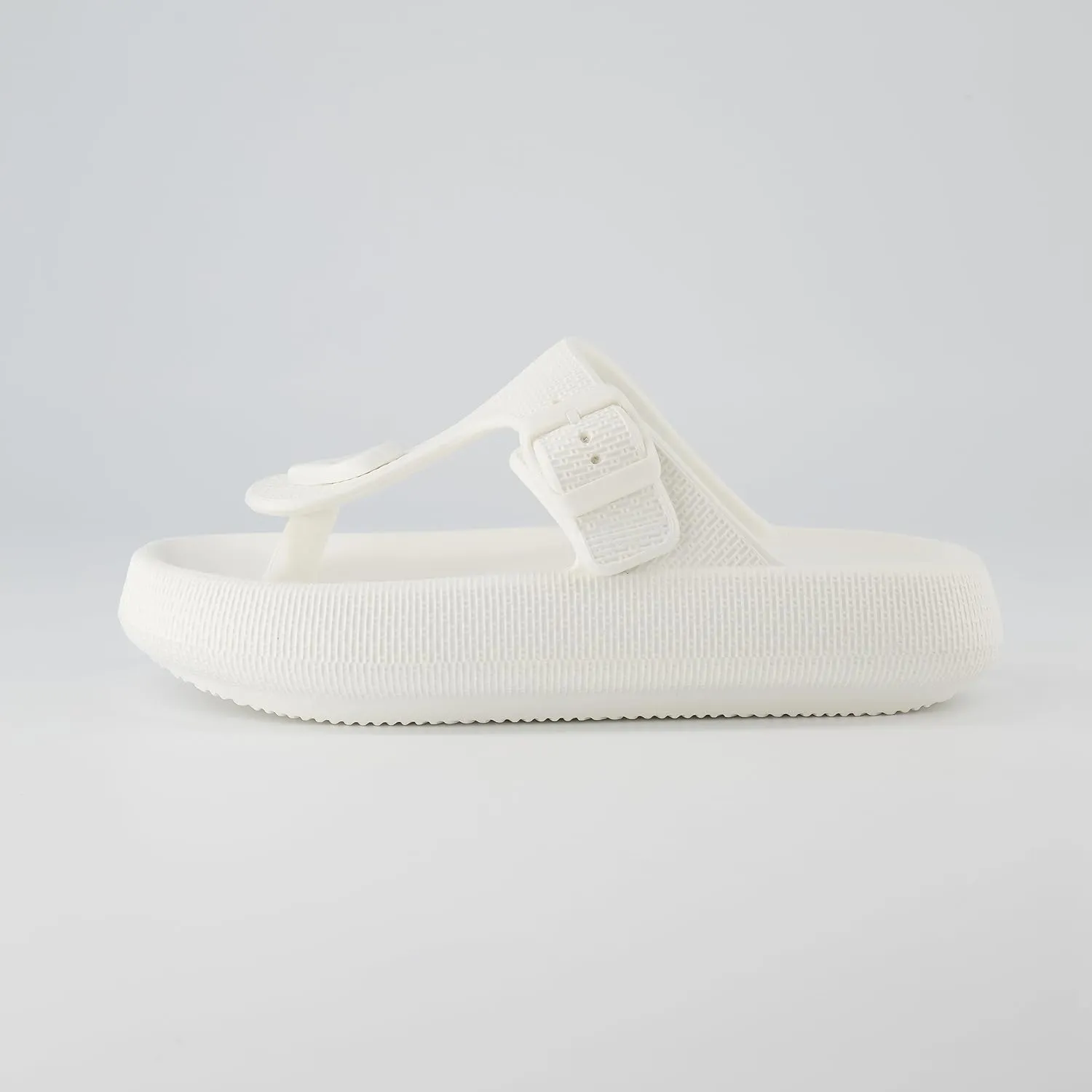 CUSHIONAIRE Women's Flo thong recovery cloud pool slide sandal with  Comfort