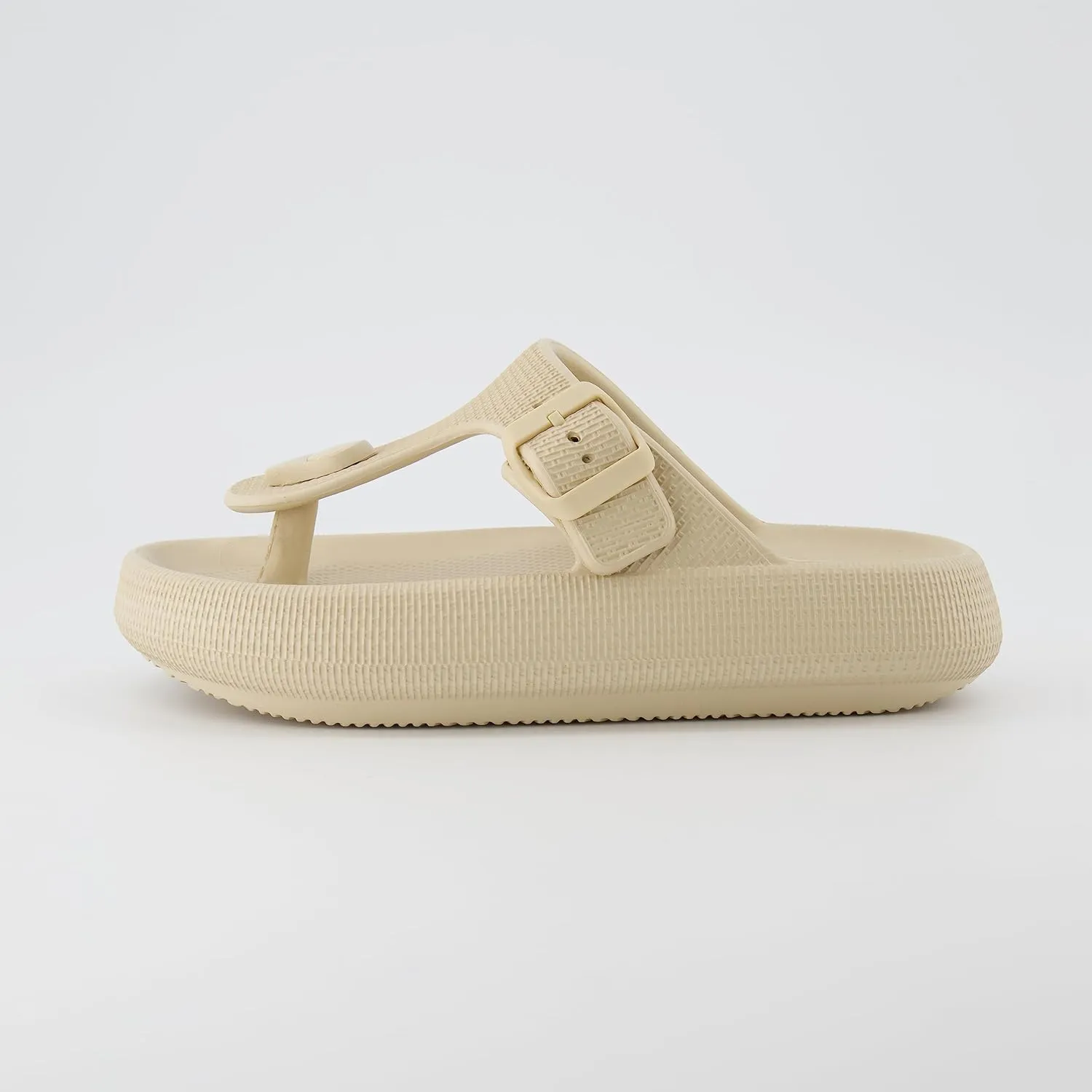 CUSHIONAIRE Women's Flo thong recovery cloud pool slide sandal with  Comfort