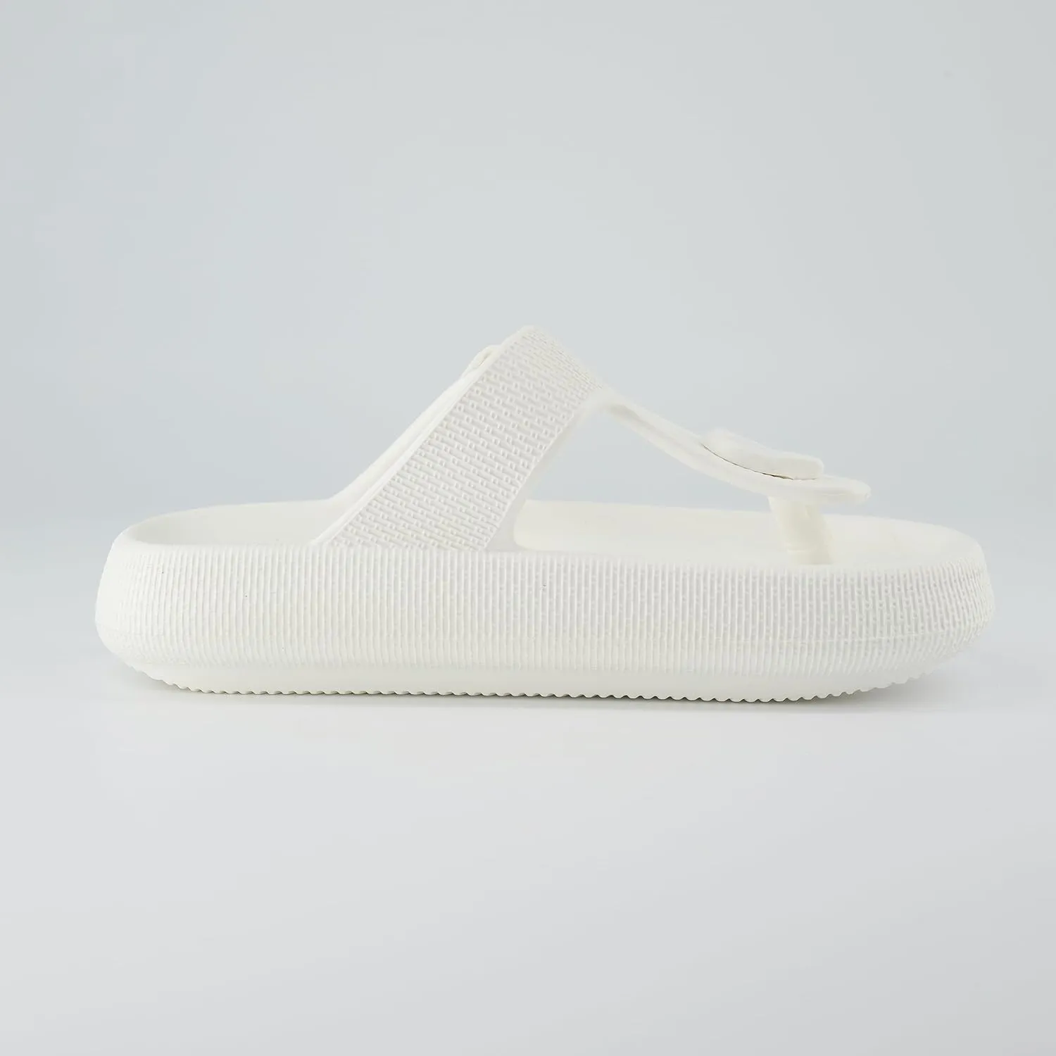 CUSHIONAIRE Women's Flo thong recovery cloud pool slide sandal with  Comfort