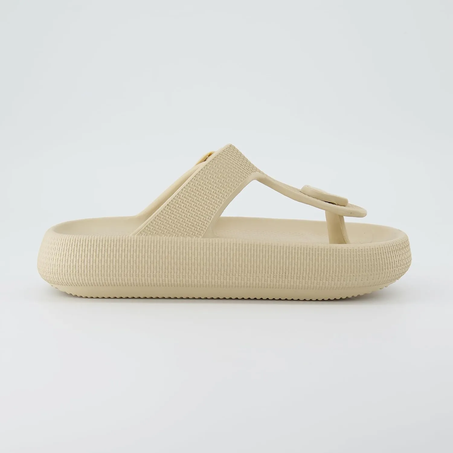 CUSHIONAIRE Women's Flo thong recovery cloud pool slide sandal with  Comfort
