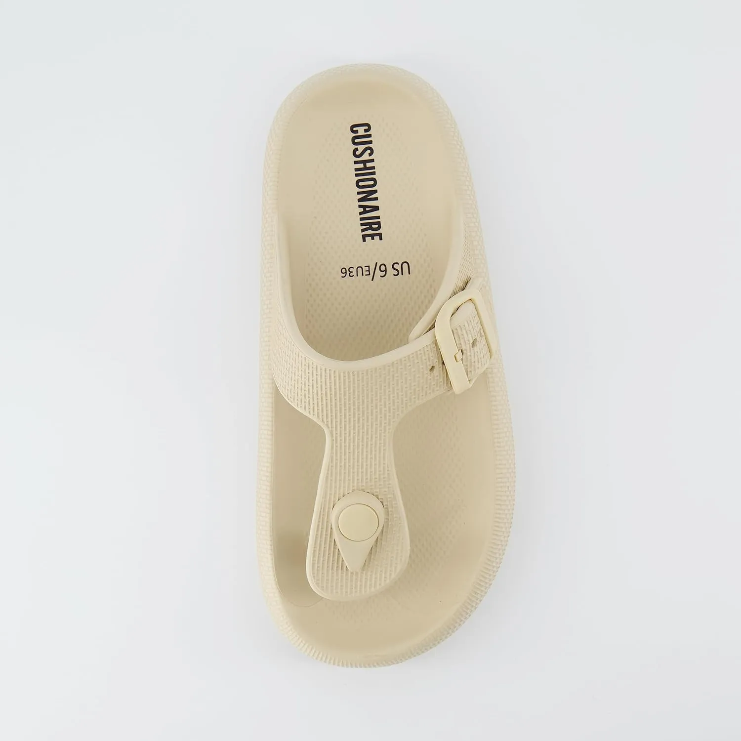 CUSHIONAIRE Women's Flo thong recovery cloud pool slide sandal with  Comfort