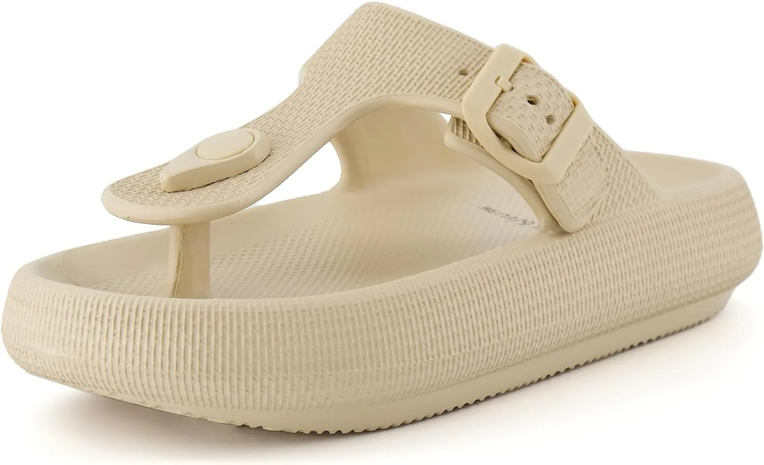 CUSHIONAIRE Women's Flo thong recovery cloud pool slide sandal with  Comfort
