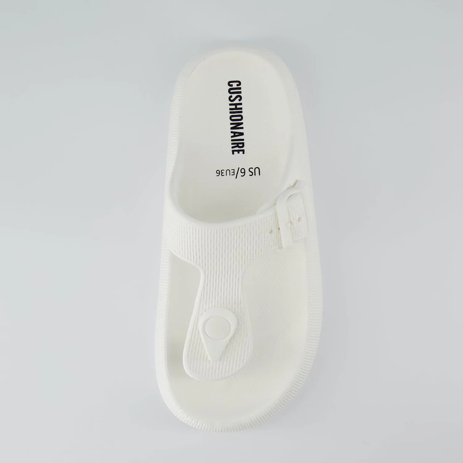 CUSHIONAIRE Women's Flo thong recovery cloud pool slide sandal with  Comfort