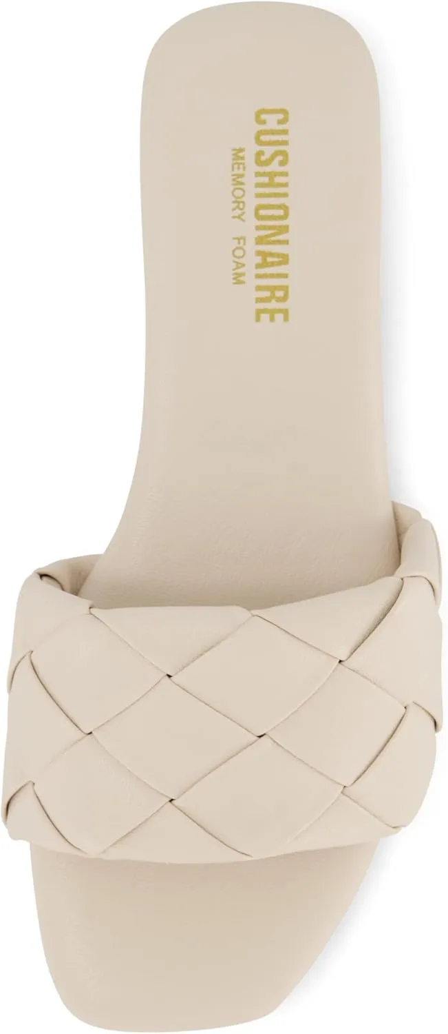 CUSHIONAIRE Women's Franca woven slide sandal  Memory Foam, Wide Widths Available