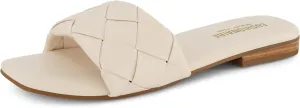 CUSHIONAIRE Women's Franca woven slide sandal  Memory Foam, Wide Widths Available
