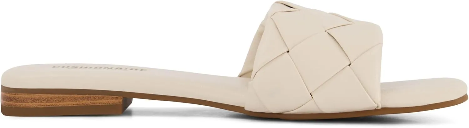 CUSHIONAIRE Women's Franca woven slide sandal  Memory Foam, Wide Widths Available