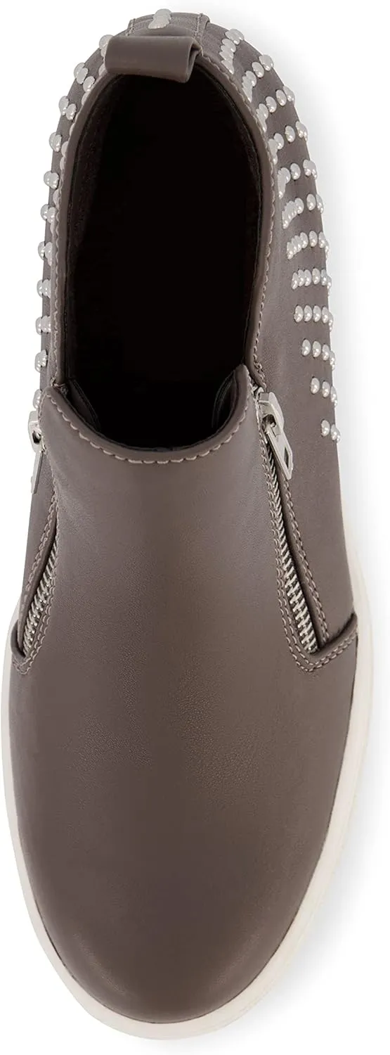 CUSHIONAIRE Women's Hollywood studded Hidden Wedge sneaker  Memory Foam