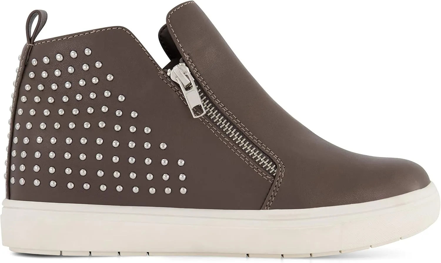 CUSHIONAIRE Women's Hollywood studded Hidden Wedge sneaker  Memory Foam