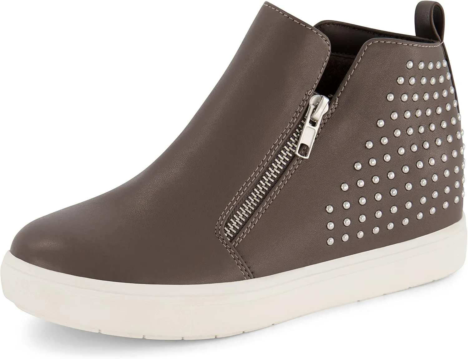 CUSHIONAIRE Women's Hollywood studded Hidden Wedge sneaker  Memory Foam