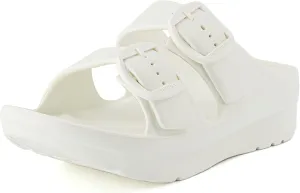 CUSHIONAIRE Women's Mesa recovery slide sandal with  Comfort