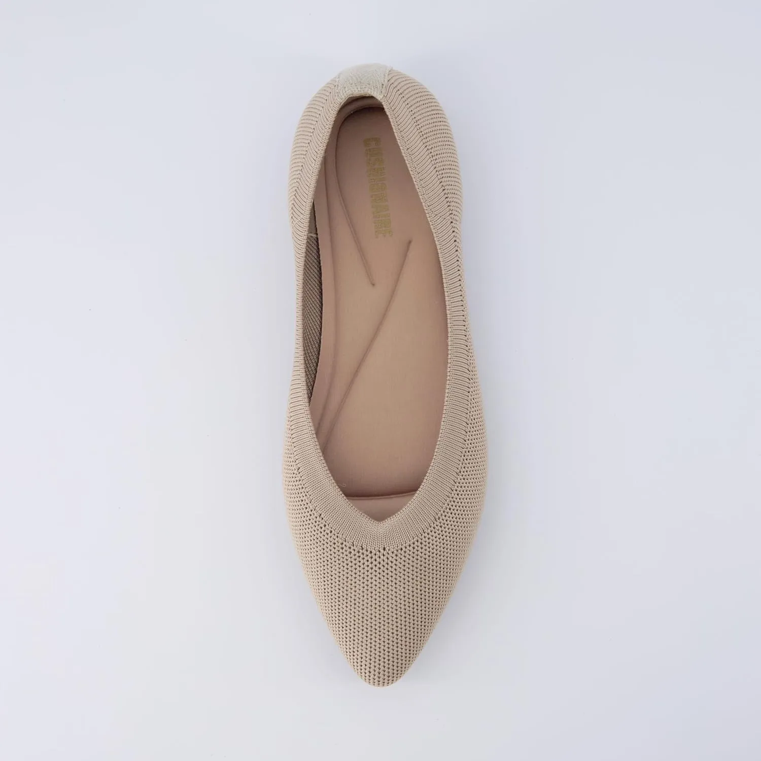 CUSHIONAIRE Women's Surrey Knit Flat with  Memory Foam, Wide Widths Available