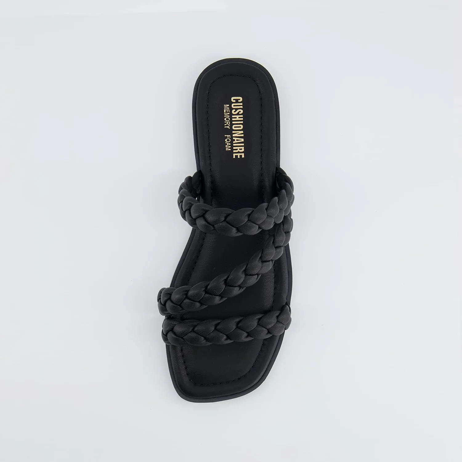 CUSHIONAIRE Women's Venice braided slide sandal  Memory Foam, Wide Widths Available
