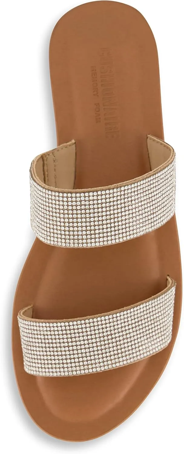 CUSHIONAIRE Women's Vera slide sandal  Memory Foam and Wide Widths Available