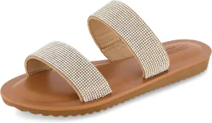 CUSHIONAIRE Women's Vera slide sandal  Memory Foam and Wide Widths Available