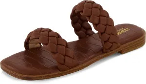CUSHIONAIRE Women's Vicki braided slide sandal  Memory Foam, Wide Widths Available