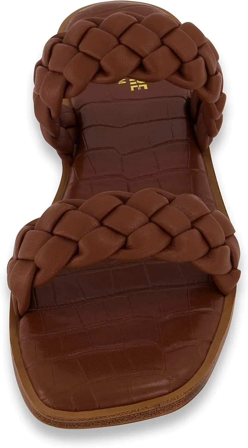 CUSHIONAIRE Women's Vicki braided slide sandal  Memory Foam, Wide Widths Available
