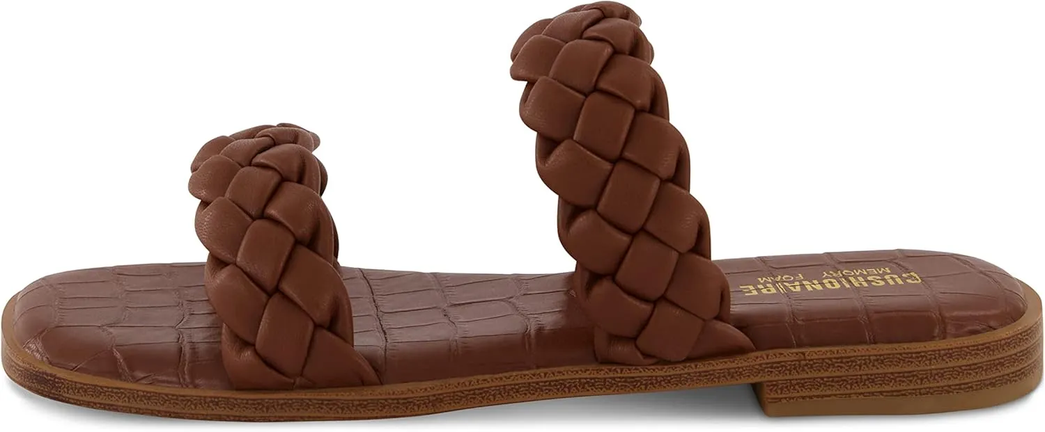 CUSHIONAIRE Women's Vicki braided slide sandal  Memory Foam, Wide Widths Available