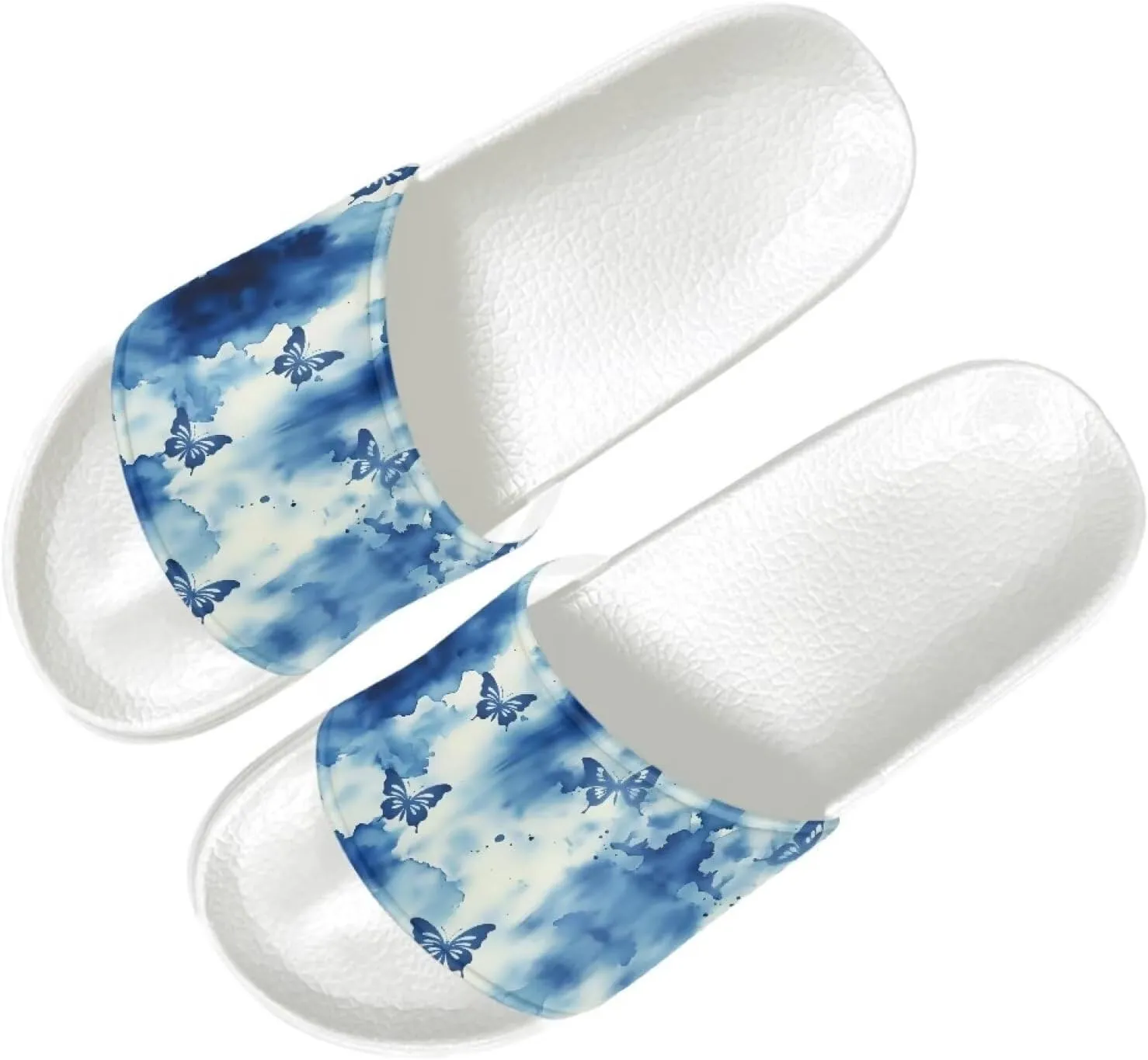 Cushioned Slide Sandals for Women Ultra Comfort Slippers Soft Summer Beach Shoes with Low Arch Support White Sole