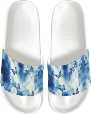 Cushioned Slide Sandals for Women Ultra Comfort Slippers Soft Summer Beach Shoes with Low Arch Support White Sole