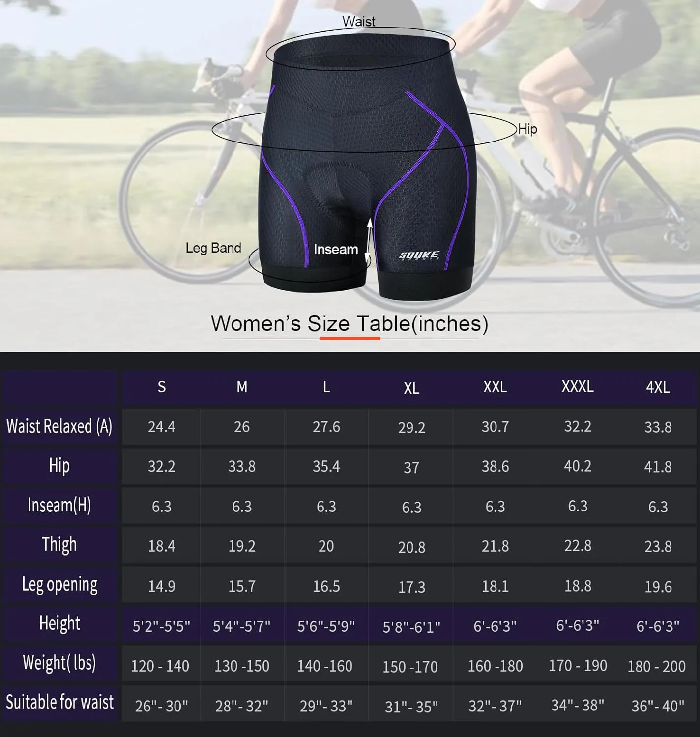 Cycling Shorts Women's 3D Padded Bicycle Bike Biking Underwear Shorts