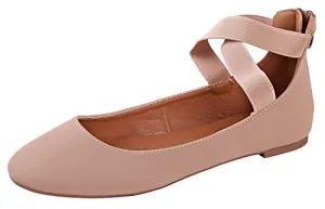 Dana-20 Loved by customers Classy Classic Ballerina Elastic ANNA Straps Crossing Flats With Women's