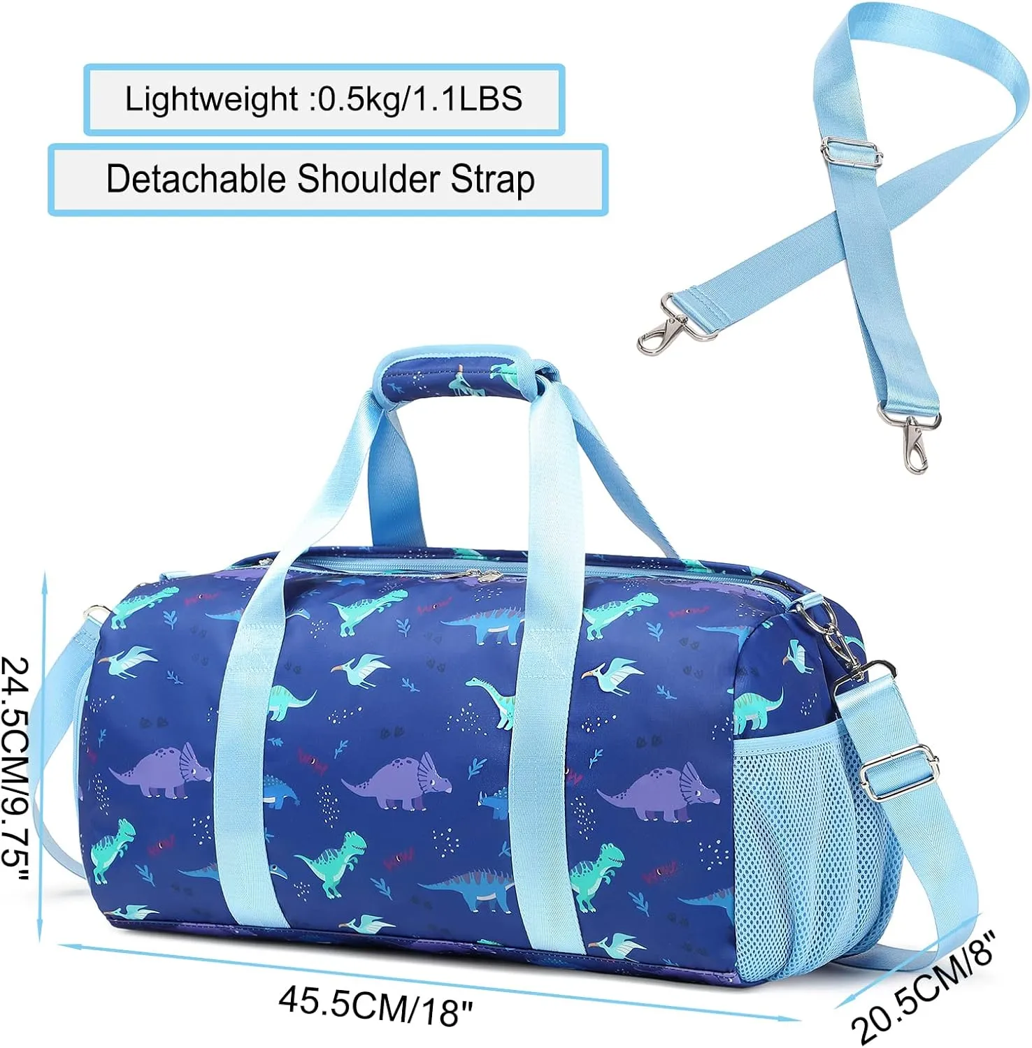 Dance Bag for Boys Water Resistant Gym Bag Overnight Bag Travel Bag Sports with Shoes Compartment