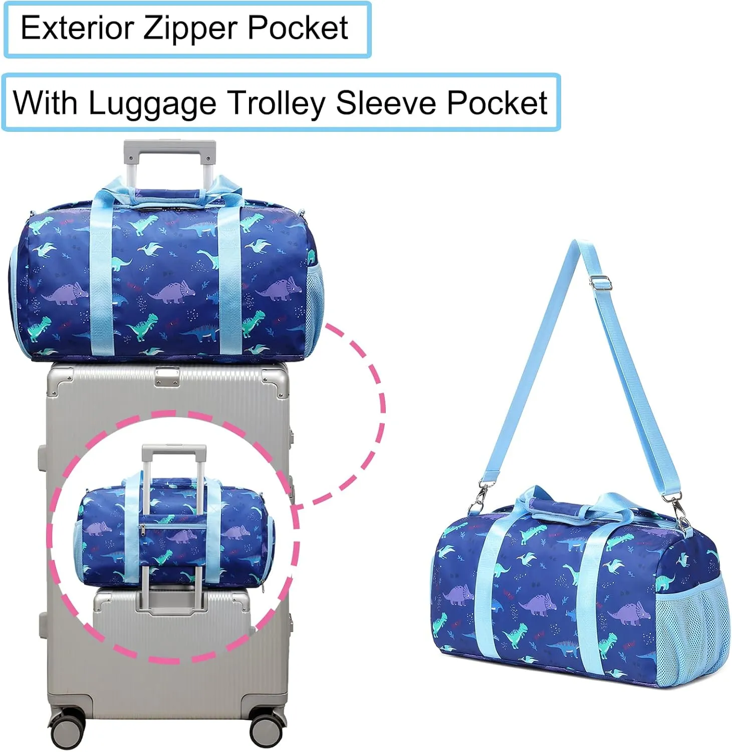 Dance Bag for Boys Water Resistant Gym Bag Overnight Bag Travel Bag Sports with Shoes Compartment
