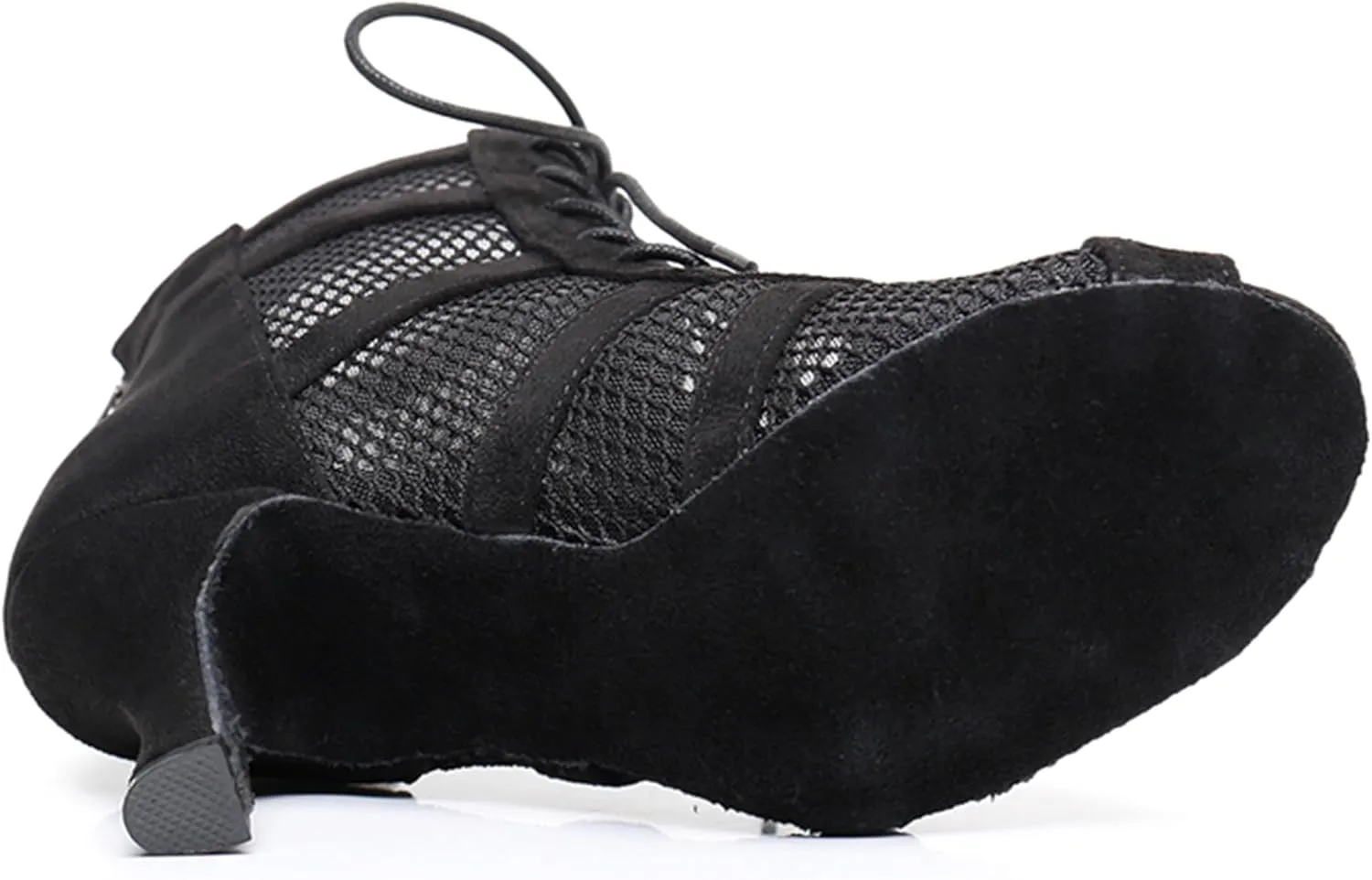 Dance Practice Shoes for Women Mesh Ballroom Sandals Heels Party Prom Ankle Booties with Zip