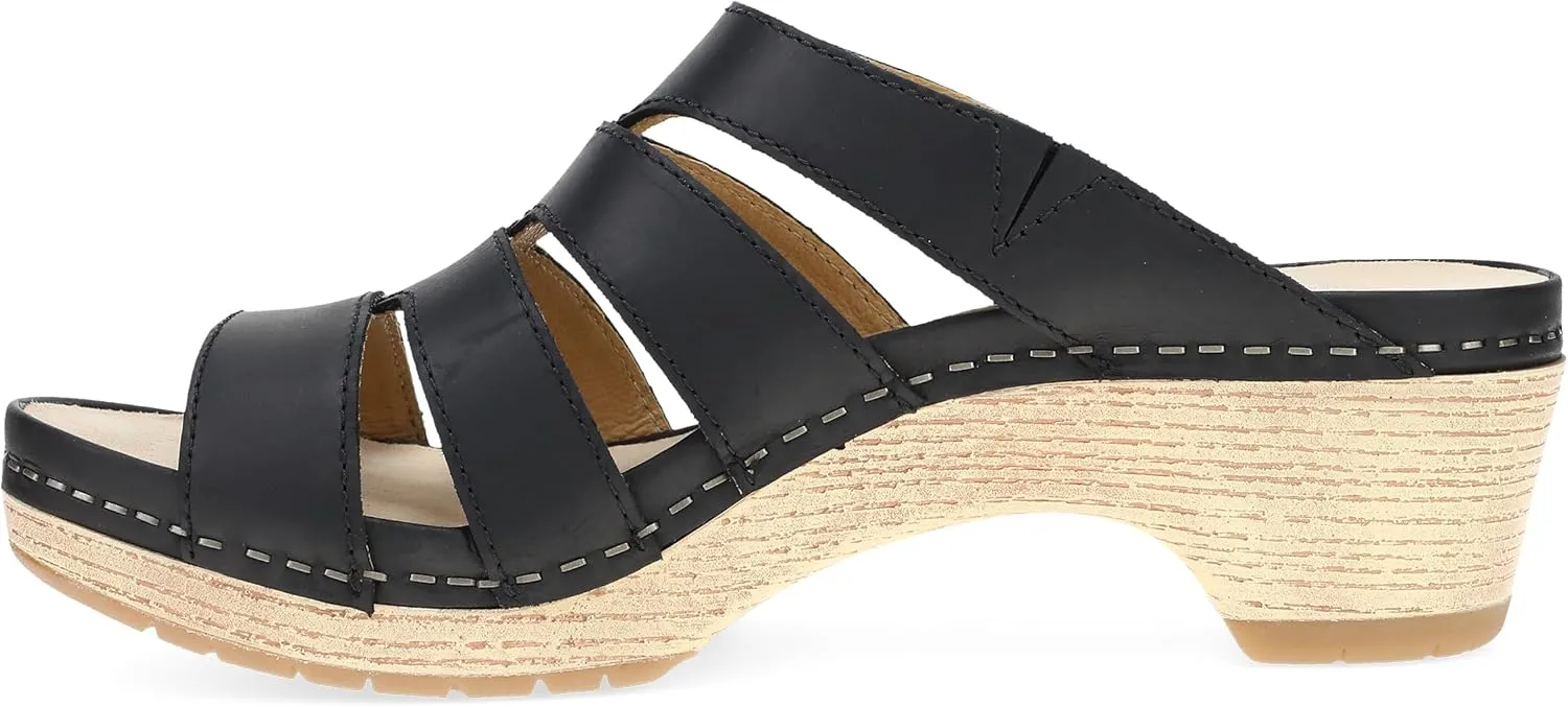 Dansko Lyndi Slide Sandals for Women - Caged-Style Design with Leather Uppers and Lightweight Rubber Outsole