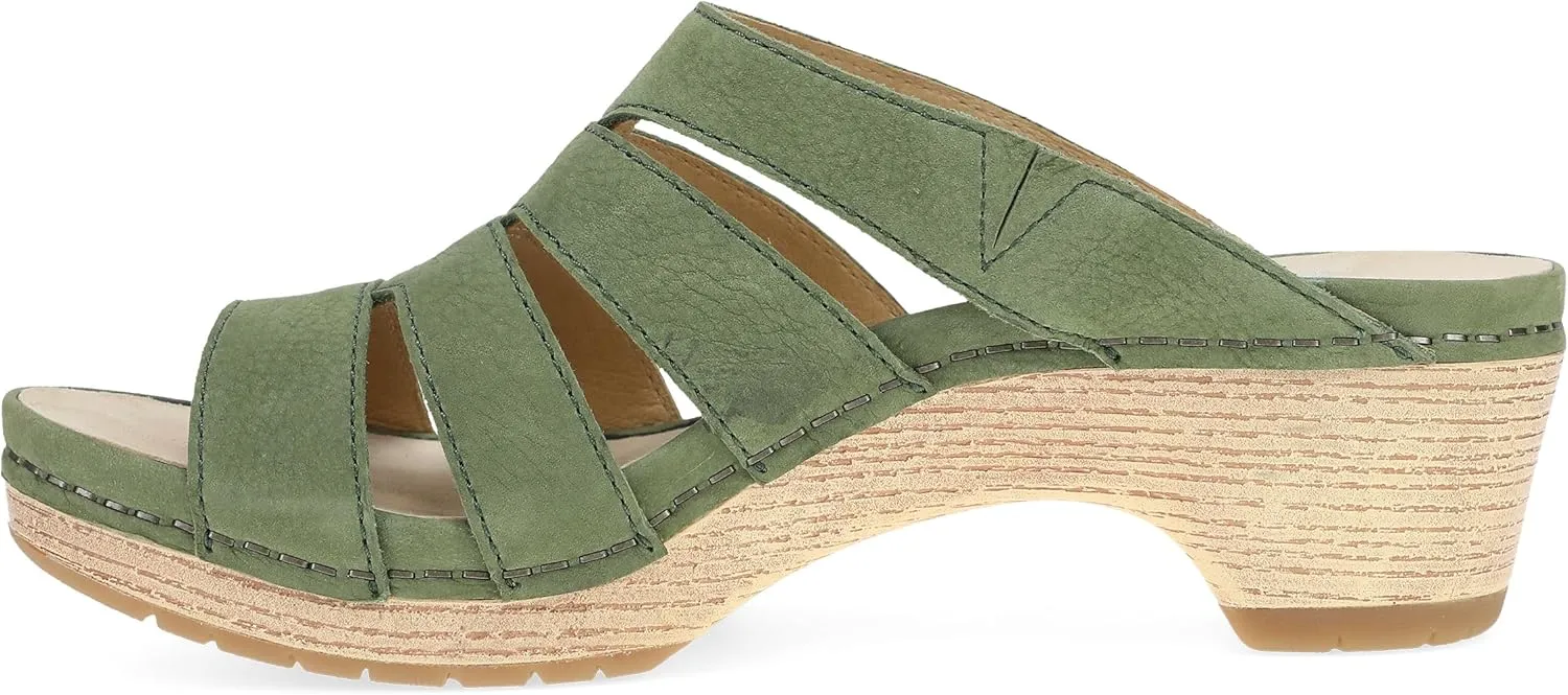 Dansko Lyndi Slide Sandals for Women - Caged-Style Design with Leather Uppers and Lightweight Rubber Outsole