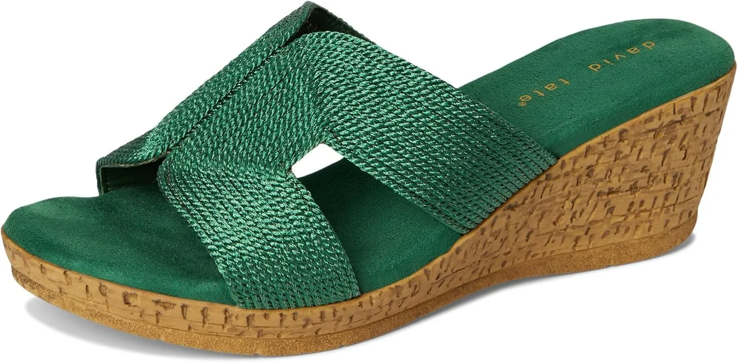 David Tate Womens Vibe Braided Slide Sandals