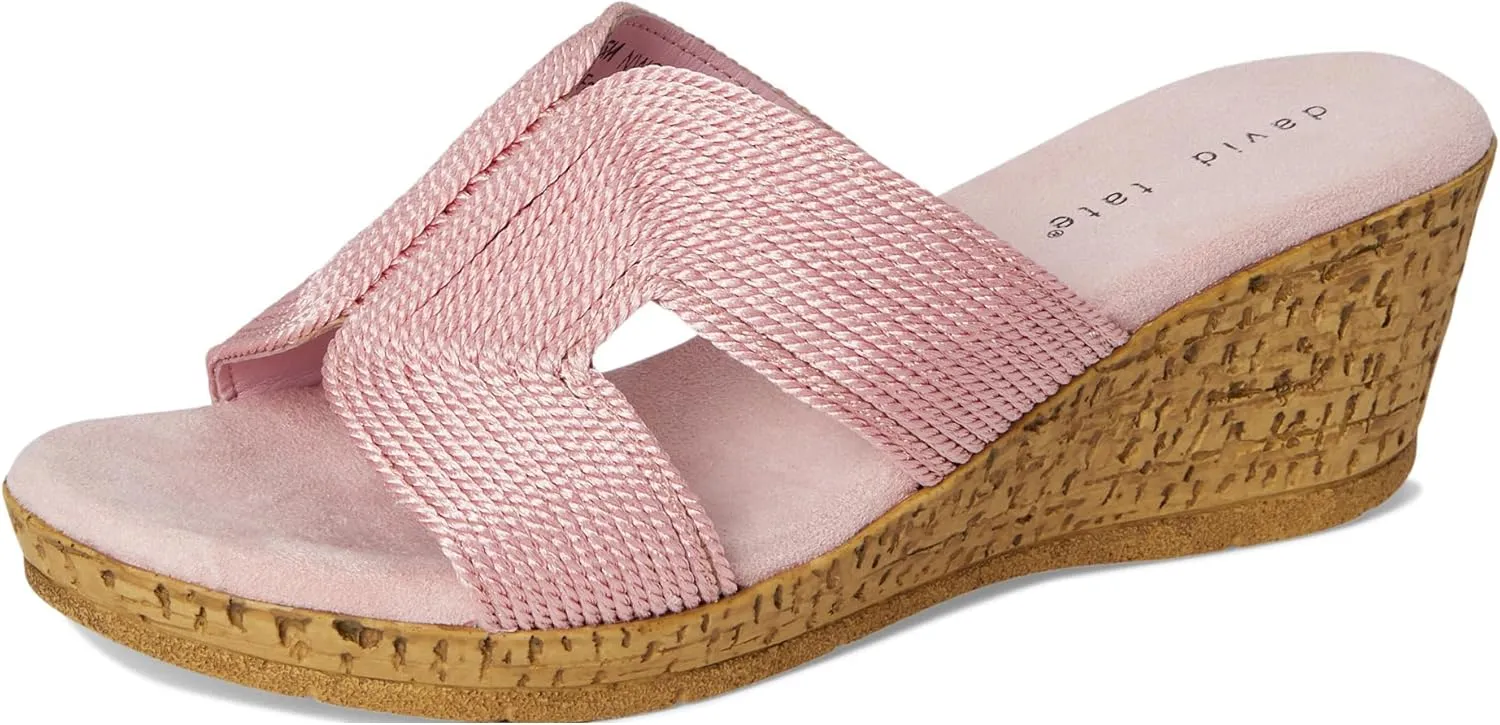 David Tate Womens Vibe Braided Slide Sandals