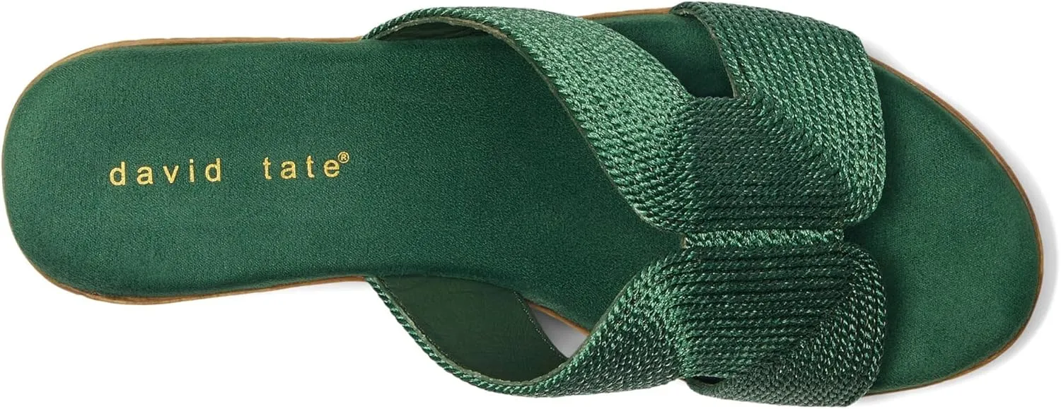 David Tate Womens Vibe Braided Slide Sandals