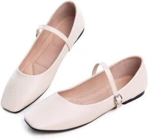 Dear Time Women's Flat Mary Jane Shoes Ankle Strap Round Toe Chinese Style Ballet Flats Casual Walking Shoes