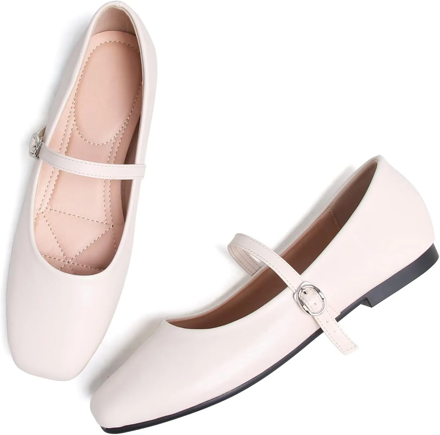Dear Time Women's Flat Mary Jane Shoes Ankle Strap Round Toe Chinese Style Ballet Flats Casual Walking Shoes