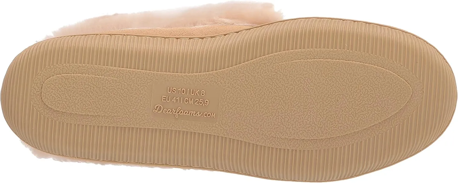 Dearfoams Women's Bethany Genuine Suede Moccasin Slipper